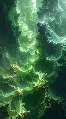 Abstract fractal green landscape