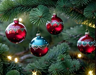 A Festive Christmas Tree in the Woods