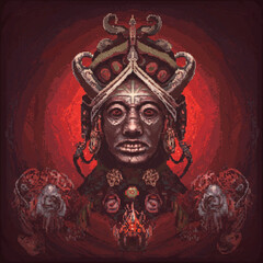 Pixel Art Surreal Retro-Futurism: Mystic Ceremony in Timor Leste Villages - Immersive 16-Bit Scene