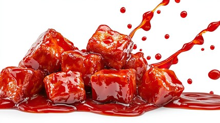 Delicious Barbecue Meat in Action-Packed Scene