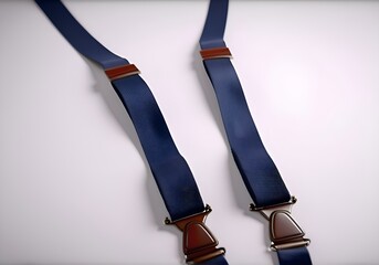 Blue Suspenders on a White Table