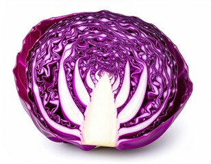 Vibrant Cross-Section of a Fresh Red Cabbage.