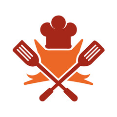 Chef hat spatula fox logo design