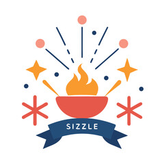 Fiery sizzle with festive fireworks and stars