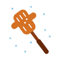 Spatula with falling snowflakes icon