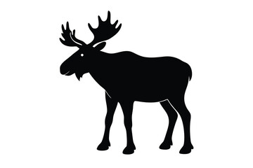 Fototapeta premium moose silhouette vector icon illustration design
