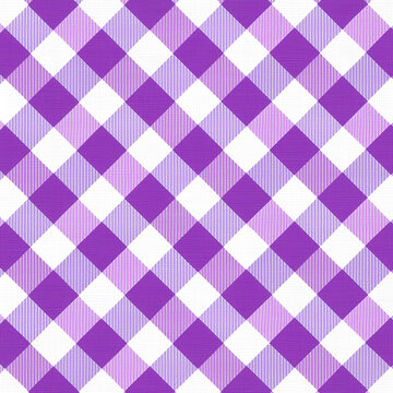 Purple Gingham Seamless Pattern Background with Classic Checkered Design