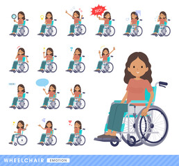 車椅子に乗る褐色肌女性のセット