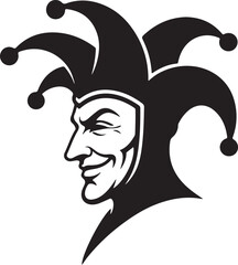 Mischievous Jester Head Illustration