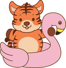 Illustrations of cute tiger character vector clip art for kids.