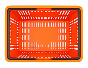 Orange Shopping Basket - A Top-Down View of Retail.