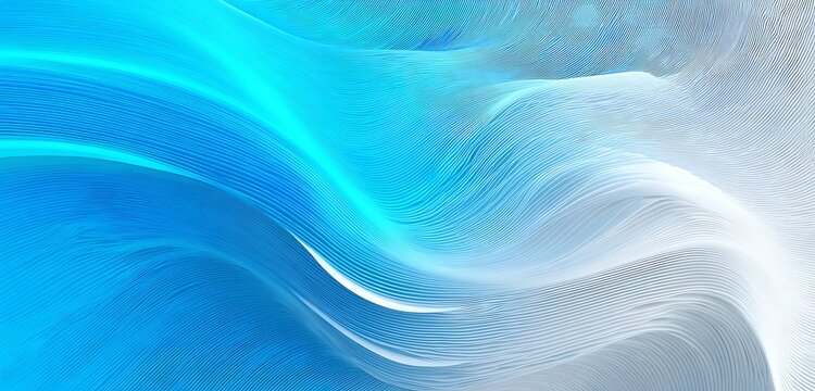 Gradient cyan and white color wash with curved ripple waveforms and depth