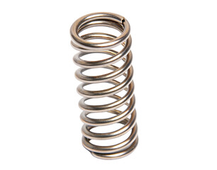 Metal coil spring isolated on a white background perfect industrial tool for mechanical projects