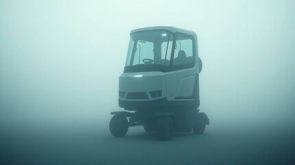 Electric vehicle fog studio shot.