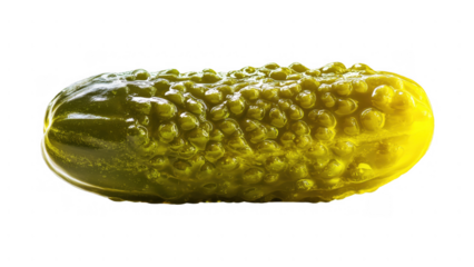 Bumpy, vibrant green pickle, created AI, PNG
