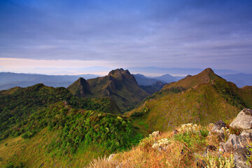 Nature and scenic views of the Doi Luang Chiang Dao Mountain in Chiang Dao Wildlife Reserve Chiang Mai Province, Thailand