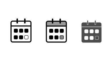 black basic calendar vector