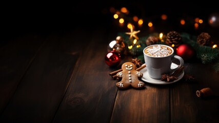 Hot chocolate christmas illuminated celebration.