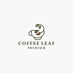 Coffee leaf logo template vector illustration design