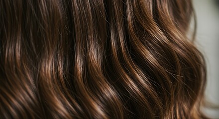 Fototapeta premium Close up of flowing brown hair highlighting texture and natural waves