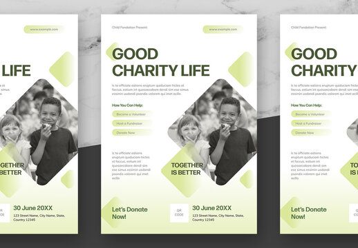 Green And Black Charity Flyer 