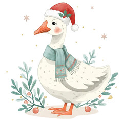 goose with santa hat