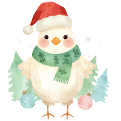 bird with a christmas tree