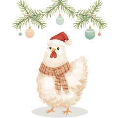 hen  with a christmas