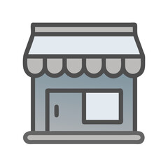 Simple shop storefront icon illustration in flat design