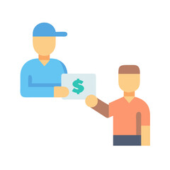 Payment exchange flat icon illustration on black background