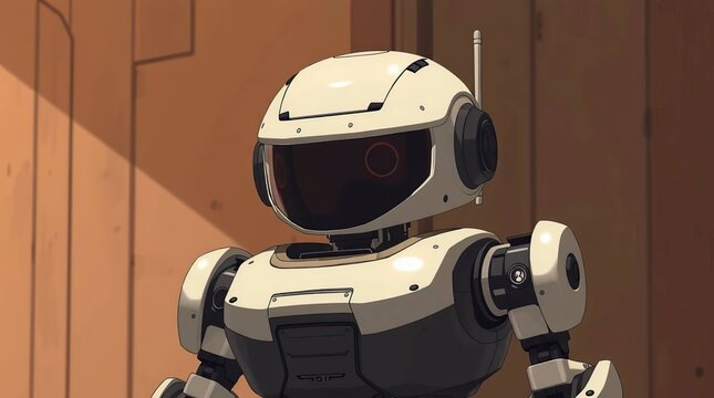 Friendly Robot with Modern Setting.