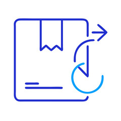 Minimalist delivery box icon representing fast outgoing shipment