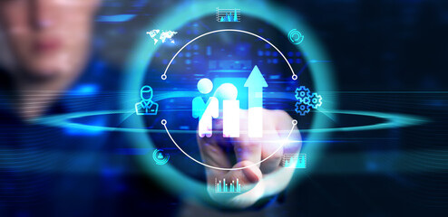 Business, Technology, Internet and network concept. Human Resources HR management recruitment employment headhunting concept.