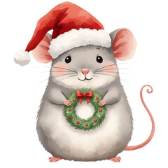rat santa claus with gifts