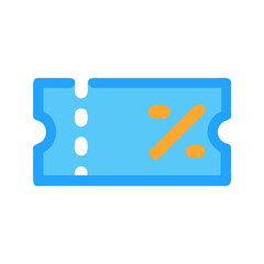 Cartoon style promotional coupon with percentage discount symbol