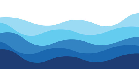 Seamless sea waves layered vector background. Blue ocean waves. Water wave pattern design. modern eps.10
