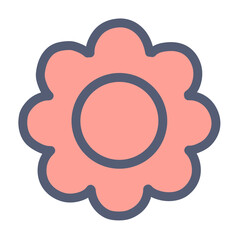 Flat Pink Flower Icon – Simple Decorative Blossom 