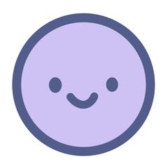 Cute Smiley Face Purple Circle Emoji Icon