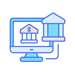 Online banking and digital transactions flat vector illustration