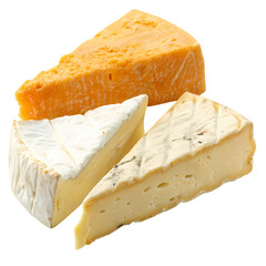 Cheddar, Brie, and Camembert Cheese Selection: Gourmet Food Photography