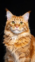 Obraz premium Fluffy Orange Maine Coon Cat Portrait.