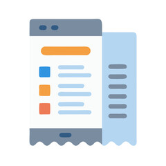 Digital invoice icon on mobile device with payment receipt