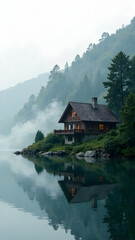 Fototapeta premium House on the lake