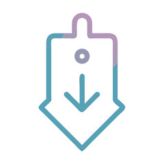 Download icon in outline style against black background