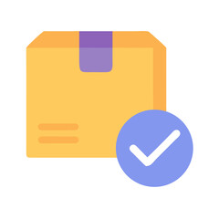 Delivery confirmed flat vector illustration on black background