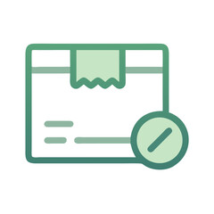 Delivered package icon, delivery completed, shipping icon vector