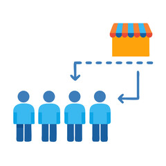 Customer Conversion Flow Represented Through Visuals to Retail Store