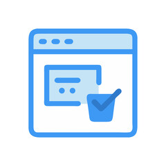 Completed Online Form Icon in Light Blue Style