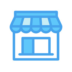 Obraz premium Isolated flat icon of a storefront in light blue