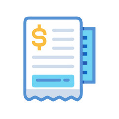 Flat design illustration of a business expense receipt icon